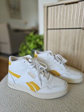 Reebok Club Hi High-Top Yellow and White Sneaker - Women's size 8.5